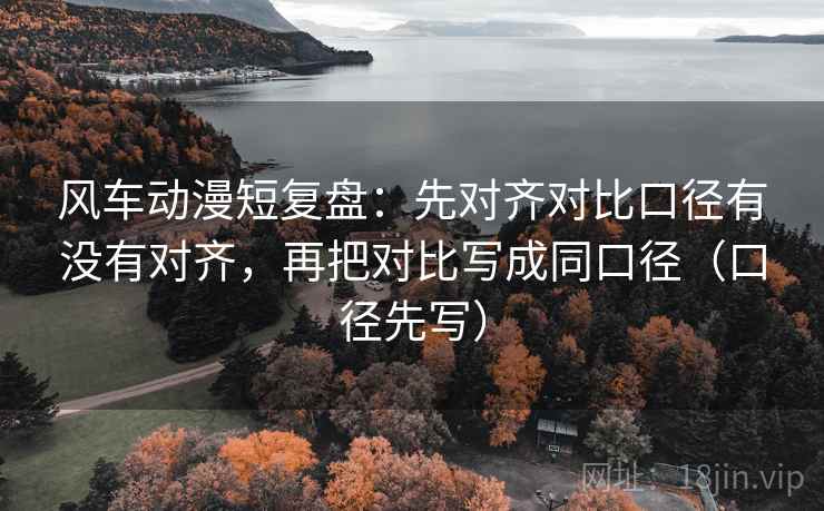 风车动漫短复盘：先对齐对比口径有没有对齐，再把对比写成同口径（口径先写）